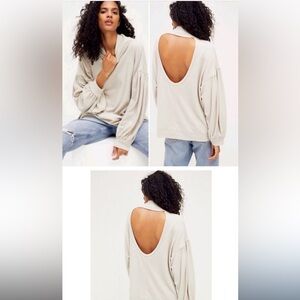 Free people Winnie long sleeve oversized open back tunic
